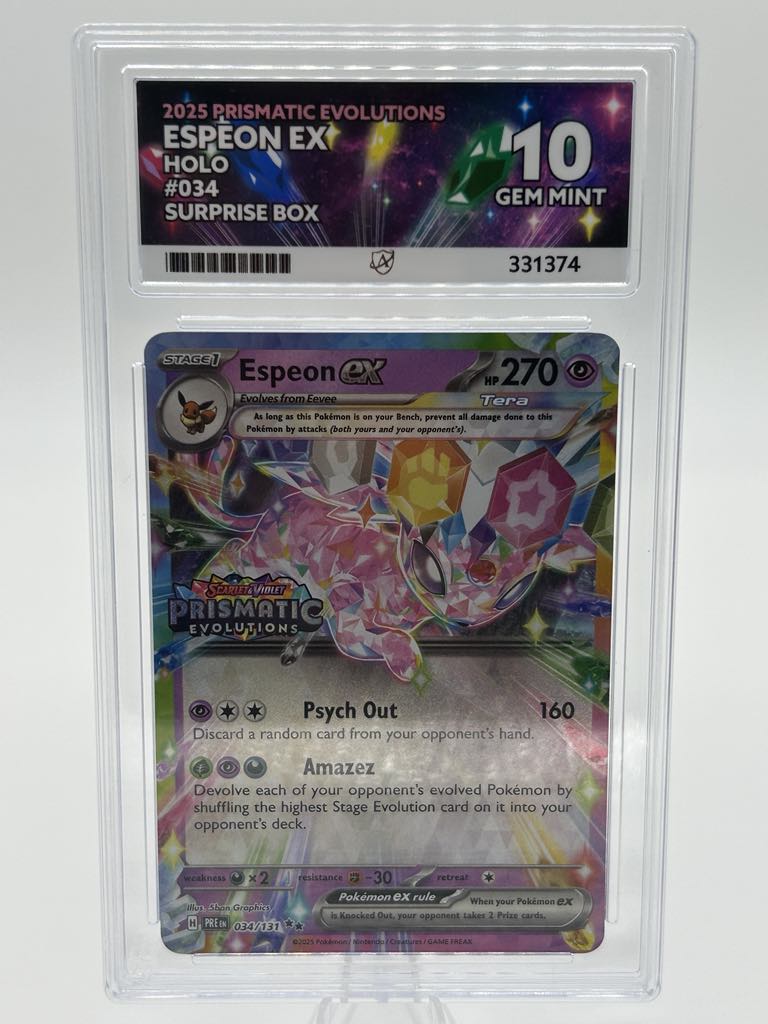 Espeon Ex *Prismatic Stamped* | 034/131 | Prismatic Evolutions | ACE | Grade 10