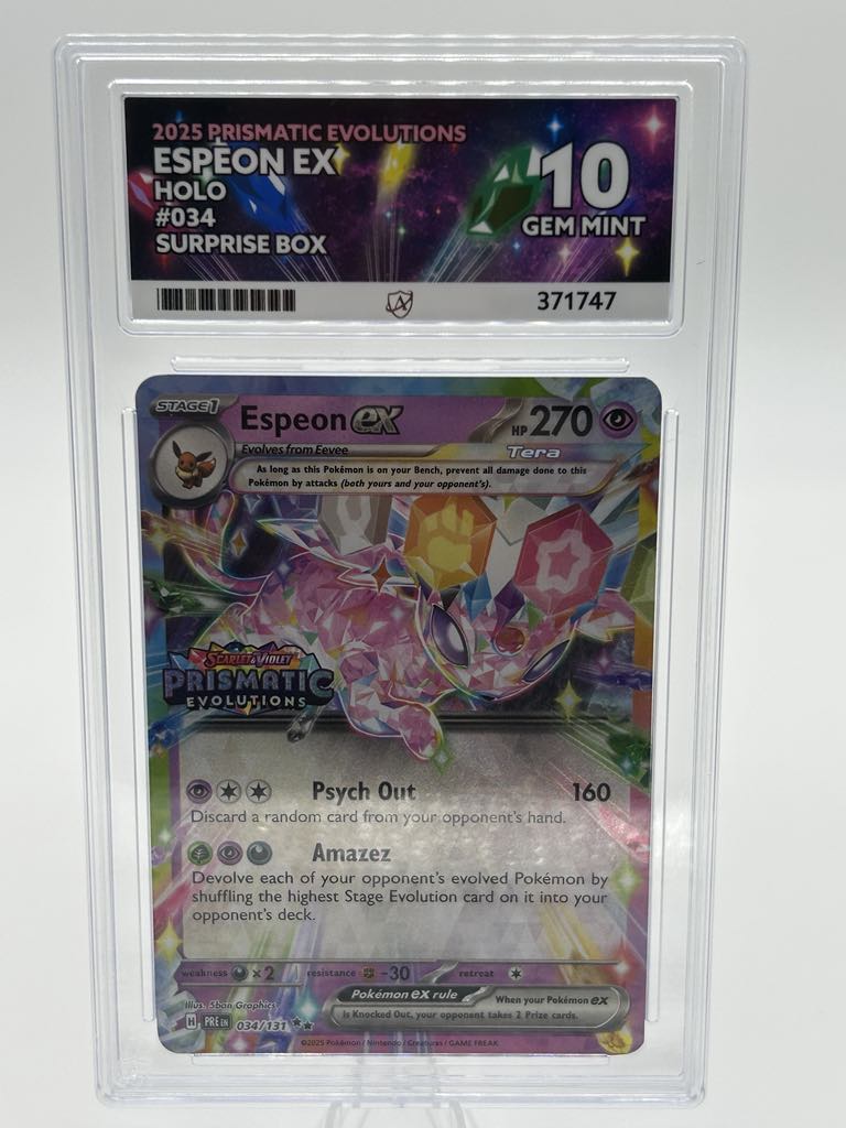 Espeon Ex *Prismatic Stamped* | 034/131 | Prismatic Evolutions | ACE | Grade 10