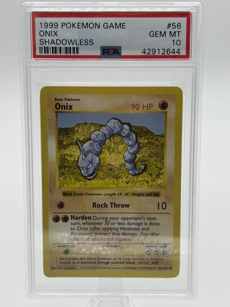 Onix | 56/102 | Base Set *Shadowless* | PSA | Grade 10