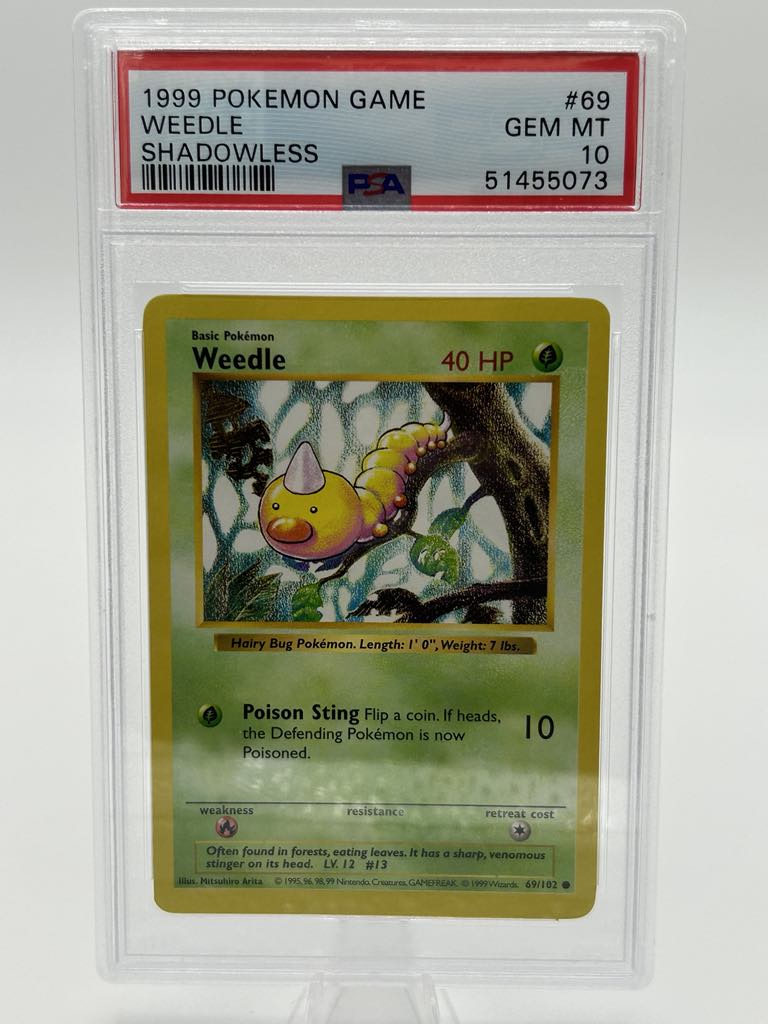 Weedle | 69/102 | Base Set *Shadowless* | PSA | Grade 10