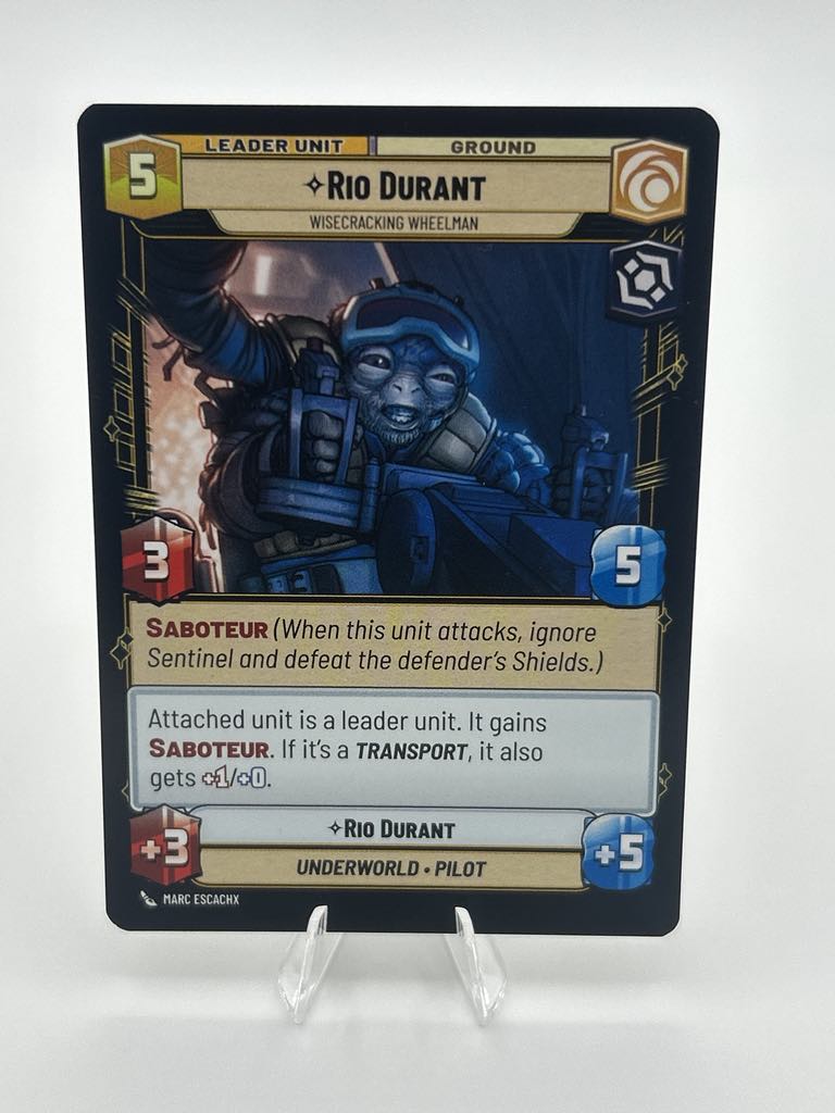 Rio Durant | Star Wars Unlimited | Jump To Lightspeed | Raw | NM
