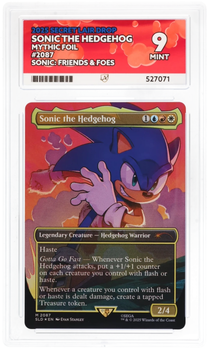 MTG | 2025 Secret Lair Drop | Sonic The Hedgehog | Mythic Rare | 2087 | ACE | Grade 9