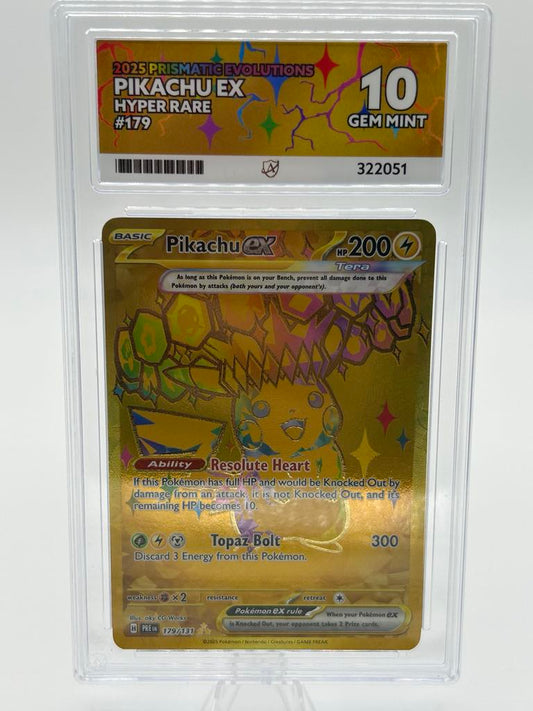 Pikachu Ex | 179/131 | Prismatic Evolutions | ACE | Grade 10