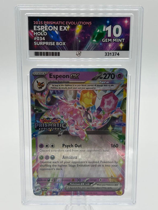Espeon Ex *Prismatic Stamped* | 034/131 | Prismatic Evolutions | ACE | Grade 10