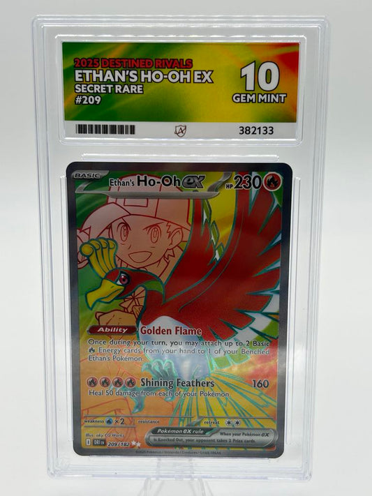 Ethan's Ho-oh Ex | 209/182 | Destined Rivals | ACE | Grade 10