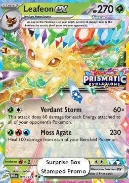 Single | Scarlet & Violet | Prismatic Evolutions (STAMPED PROMO) | Leafeon | 006/131 | ENG