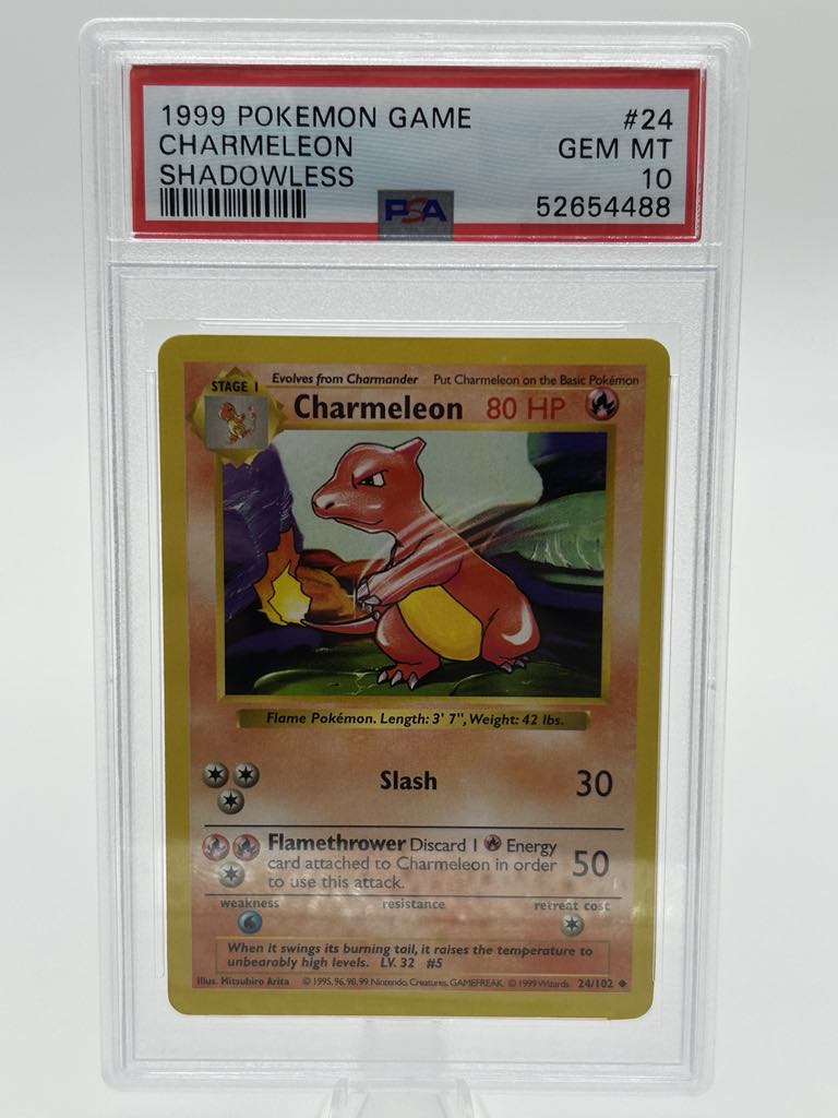 Charmeleon | 24/102 | Base Set *Shadowless* | PSA | Grade 10