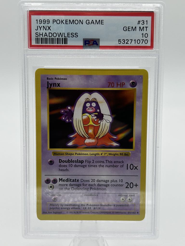 Jynx | 31/102 | Base Set *Shadowless* | PSA | Grade 10 – Sealed Collector