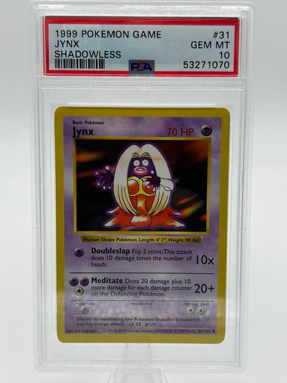 Jynx | 31/102 | Base Set *Shadowless* | PSA | Grade 10