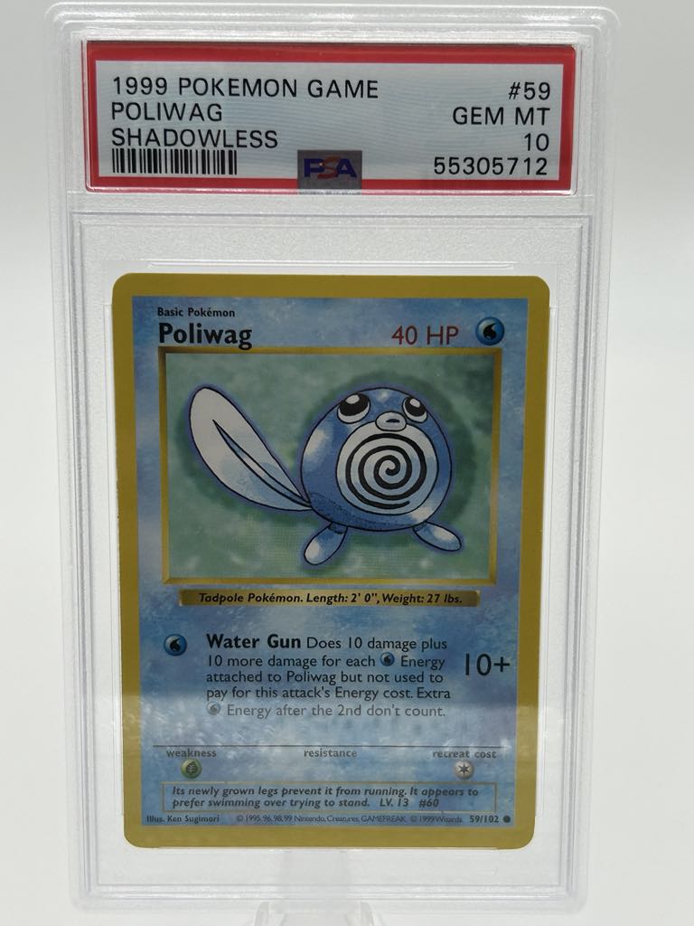 Poliwag | 59/102 | Base Set *Shadowless* | PSA | Grade 10