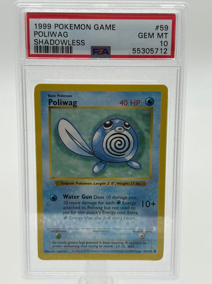 Poliwag | 59/102 | Base Set *Shadowless* | PSA | Grade 10