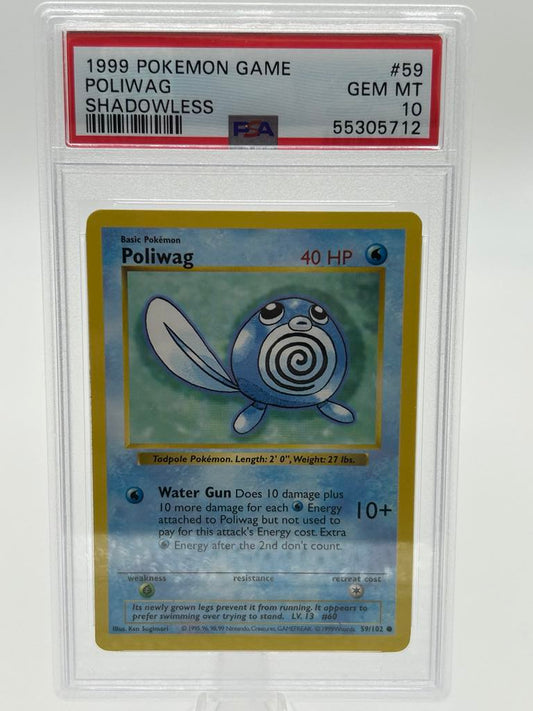Poliwag | 59/102 | Base Set *Shadowless* | PSA | Grade 10