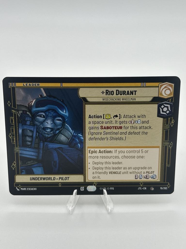 Rio Durant | Star Wars Unlimited | Jump To Lightspeed | Raw | NM